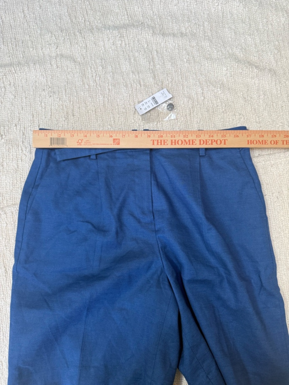 $128 J.CREW High Waisted Belted Linen Blend Pleated Shorts Blue Size 12 NWT - Picture 3 of 10